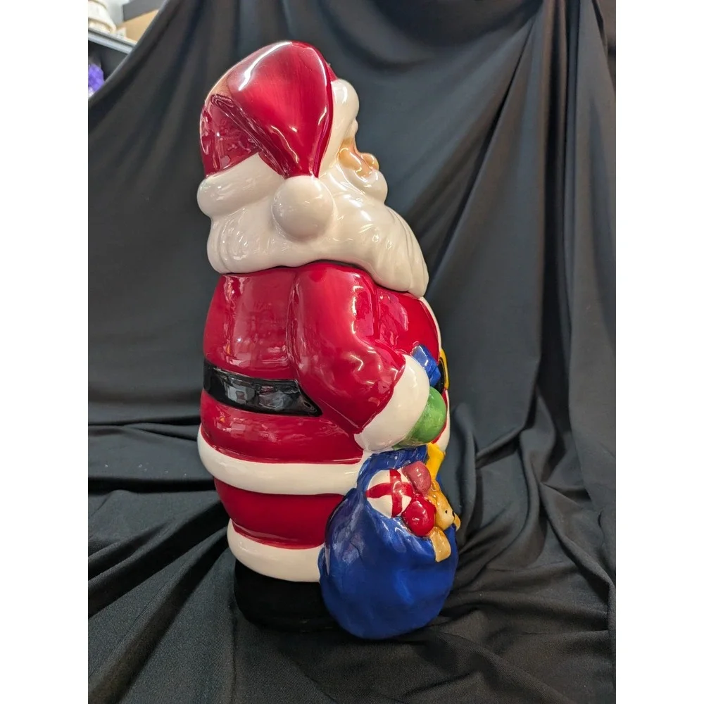 Christmas Santa Claus Cookie Jar 11.75